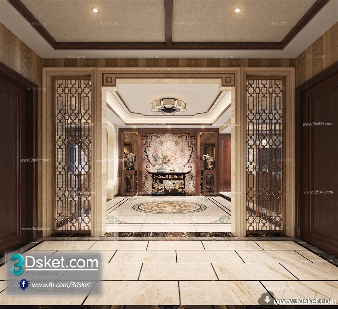 3D Interior Model Housing Space C008 Scene 3dsmax