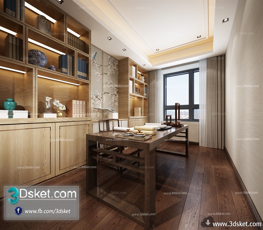 3D Interior Model Work Room C009 Scene 3dsmax