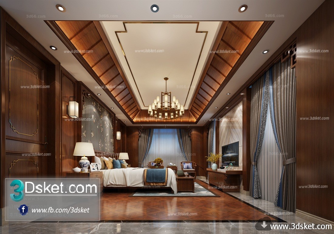 3D Interior Model BedRoom C010 Scene 3dsmax