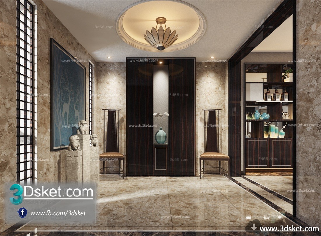 3D Interior Model Housing Space C011 Scene 3dsmax