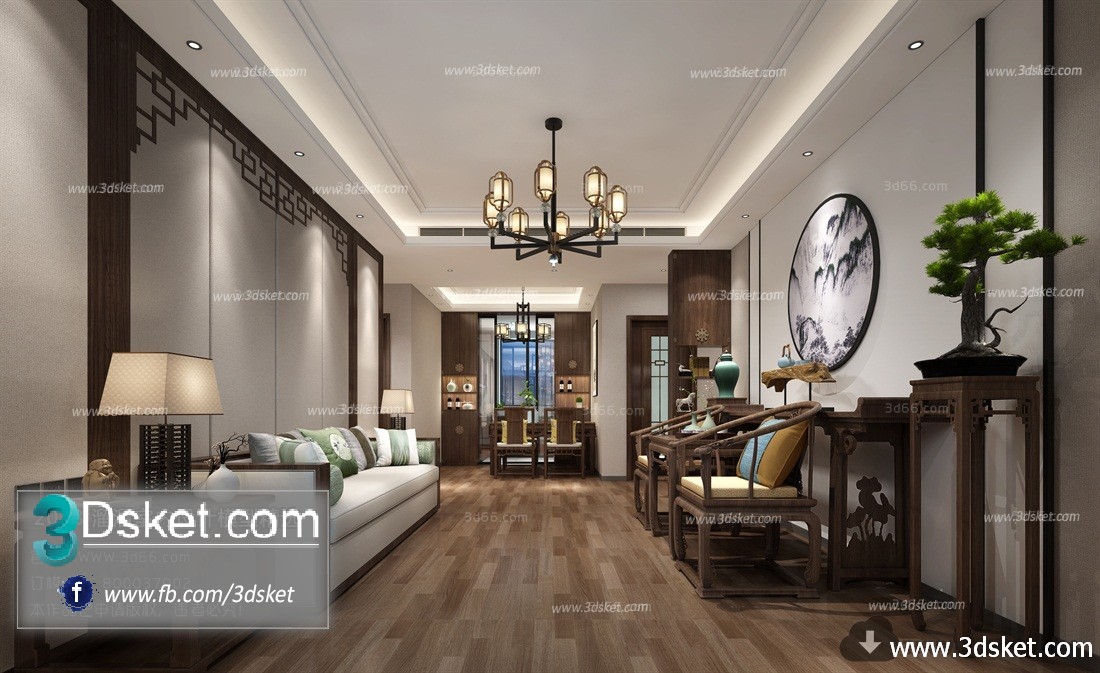 3D Interior Model Housing Space C012 Scene 3dsmax