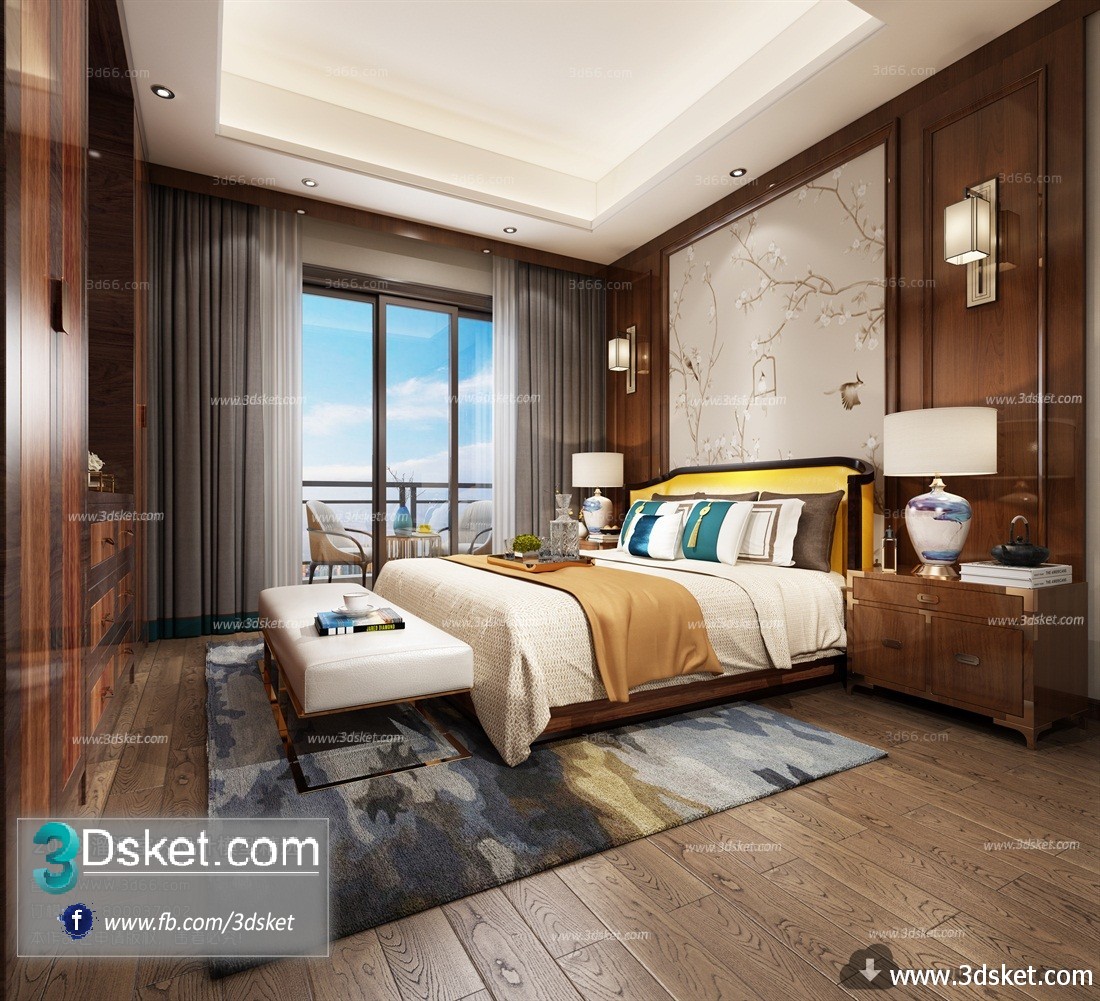 3D Interior Model BedRoom C012 Scene 3dsmax
