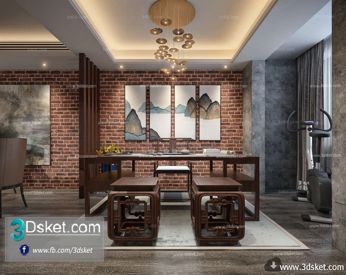 3D Interior Model Housing Space C013 Scene 3dsmax