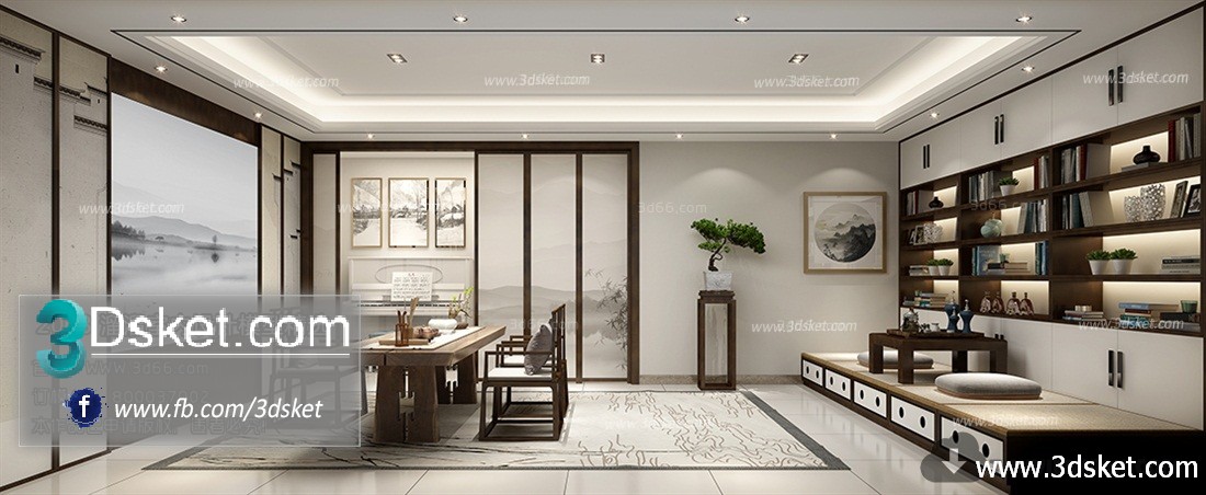 3D Interior Model Work Room C015 Scene 3dsmax