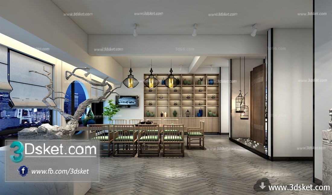 3D Interior Model Housing Space C018 Scene 3dsmax