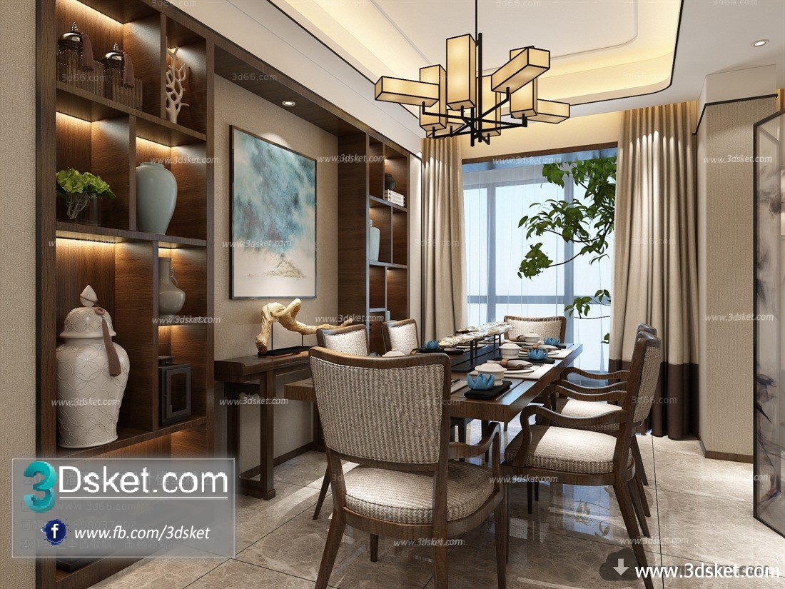 3D Interior Model Kitchen Room C018 Scene 3dsmax