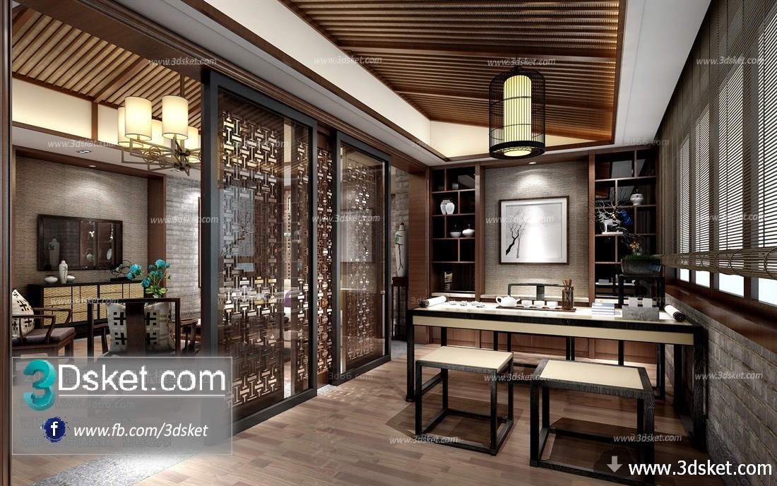 3D Interior Model Work Room C018 Scene 3dsmax