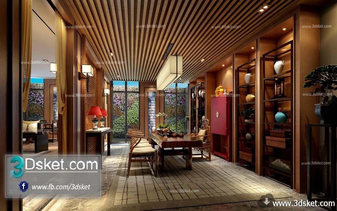 3D Interior Model Housing Space C019 Scene 3dsmax