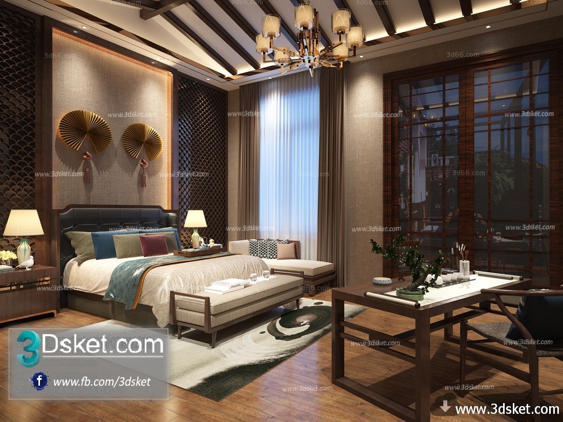 3D Interior Model BedRoom C021 Scene 3dsmax