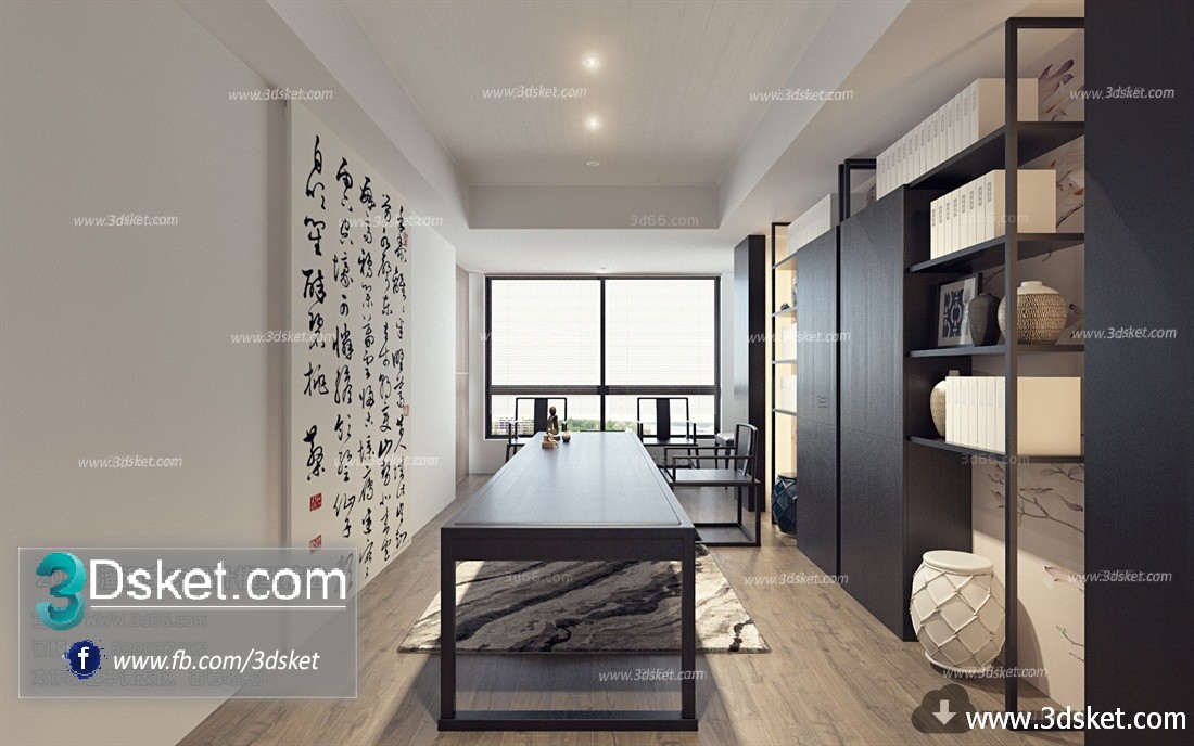 3D Interior Model Work Room C021 Scene 3dsmax