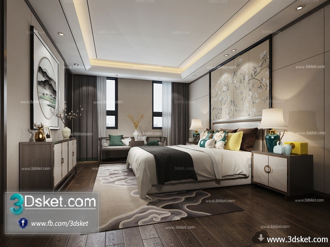 3D Interior Model BedRoom C025 Scene 3dsmax