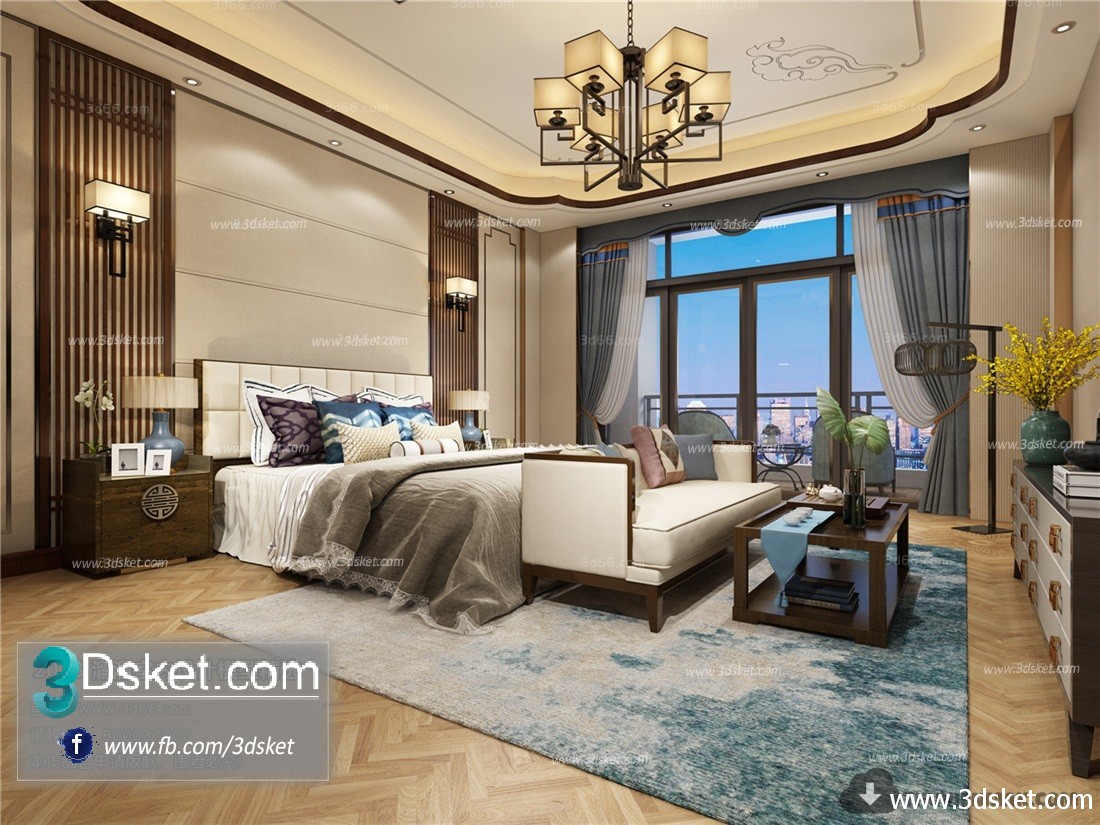 3D Interior Model BedRoom C027 Scene 3dsmax