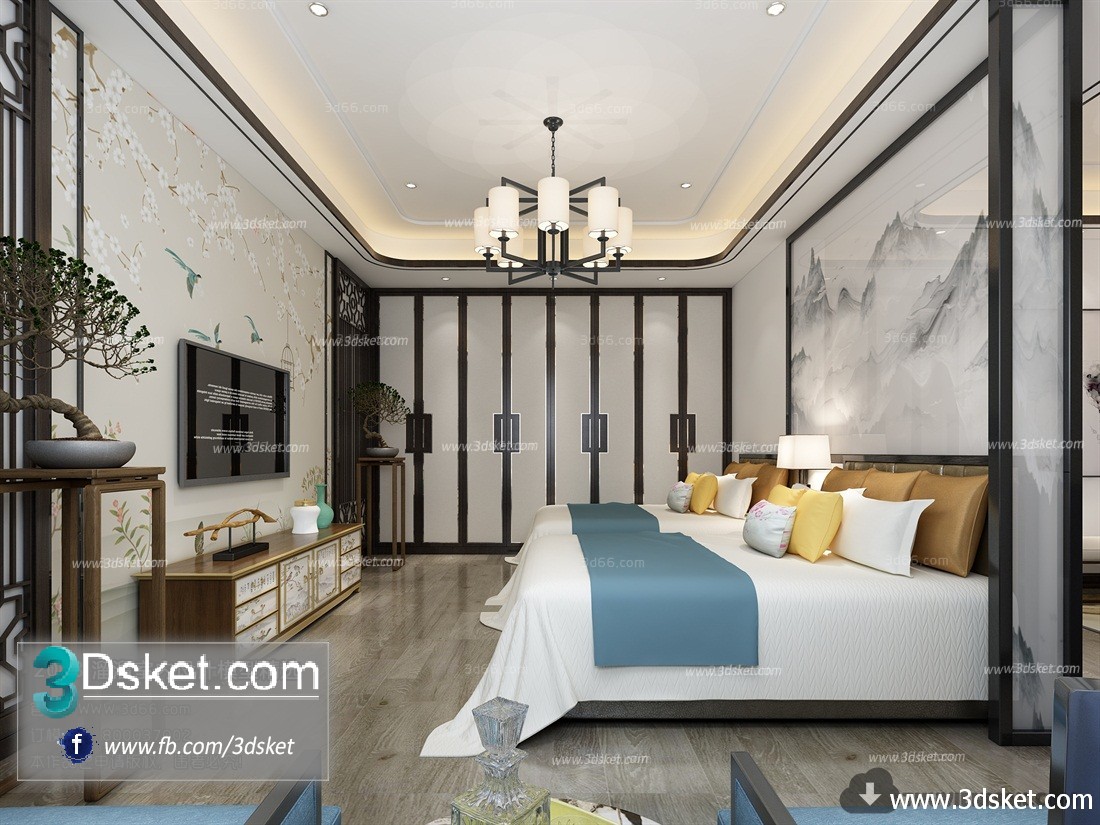 3D Interior Model BedRoom C030 Scene 3dsmax