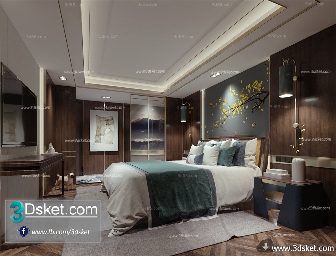 3D Interior Model BedRoom C031 Scene 3dsmax