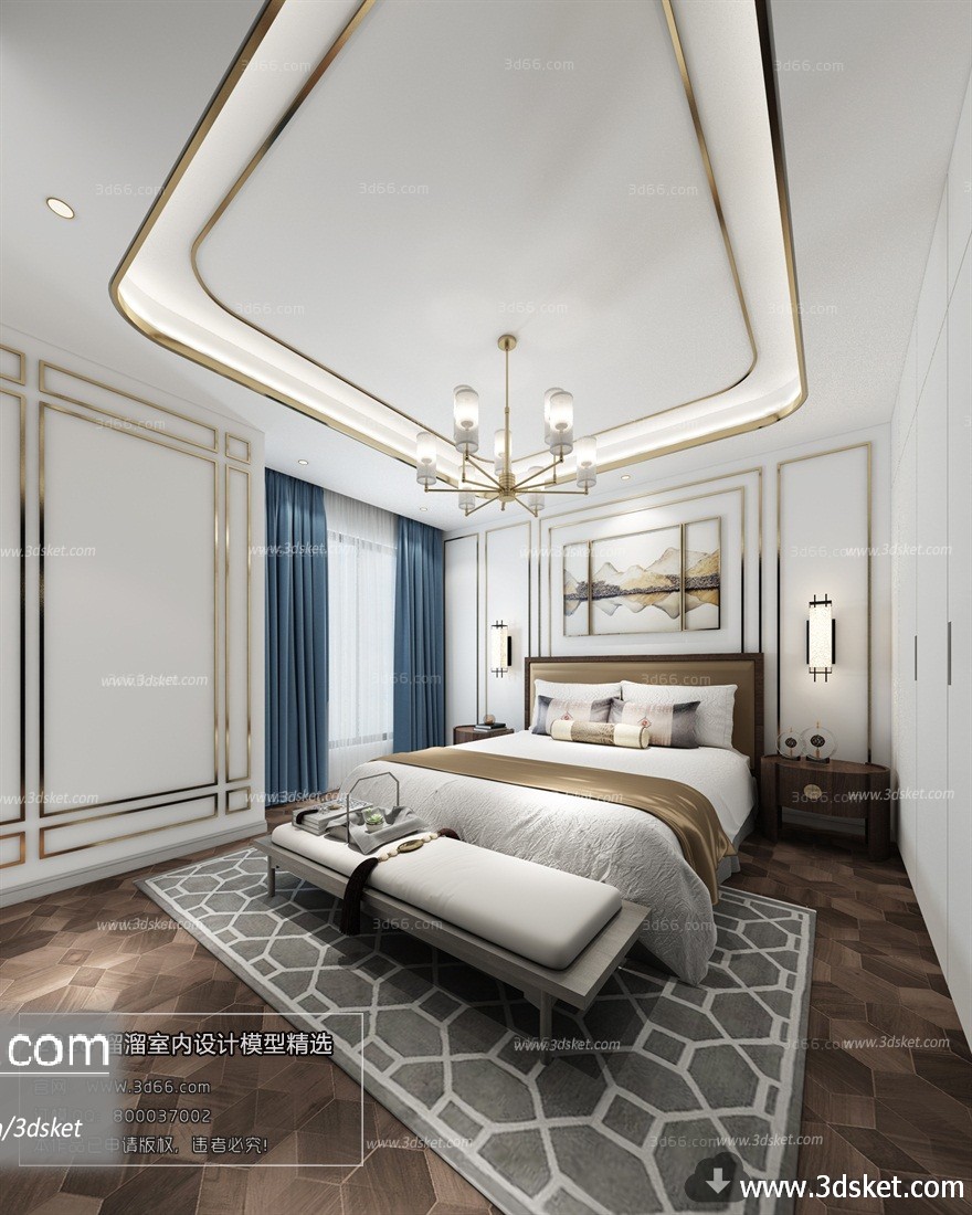 3D Interior Model BedRoom C032 Scene 3dsmax