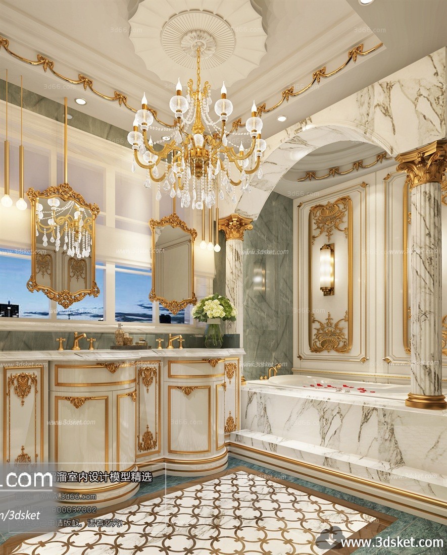 3D Interior Model BathRoom D004 Scene 3dsmax