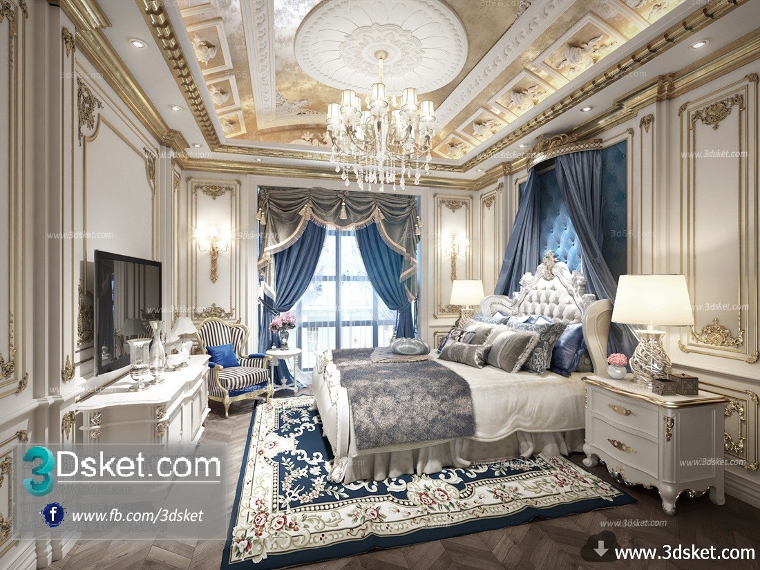 3D Interior Model BedRoom D005 Scene 3dsmax