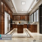 3D Interior Model Kitchen Room D005 Scene 3dsmax