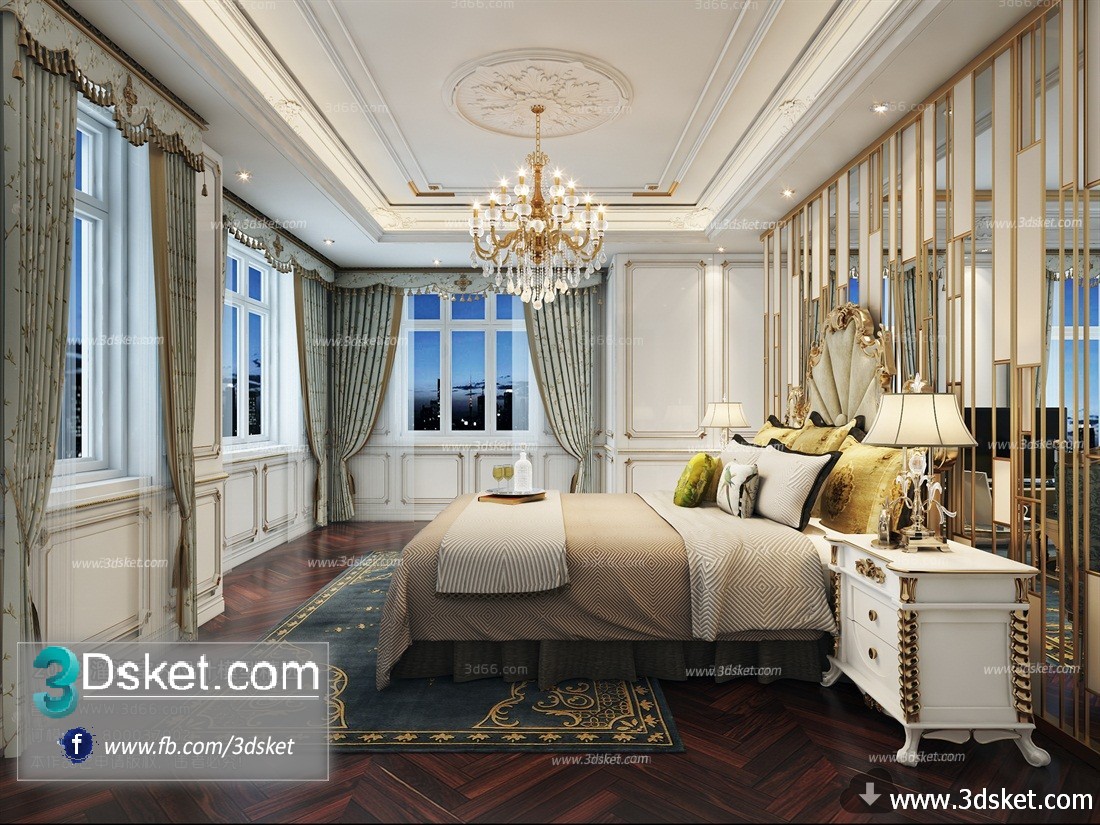 3D Interior Model BedRoom E010 Scene 3dsmax