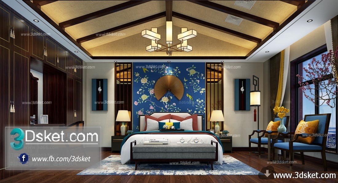 3D Interior Model BedRoom F004 Scene 3dsmax