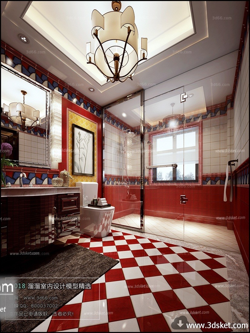 3D Interior Model BathRoom G001 Scene 3dsmax