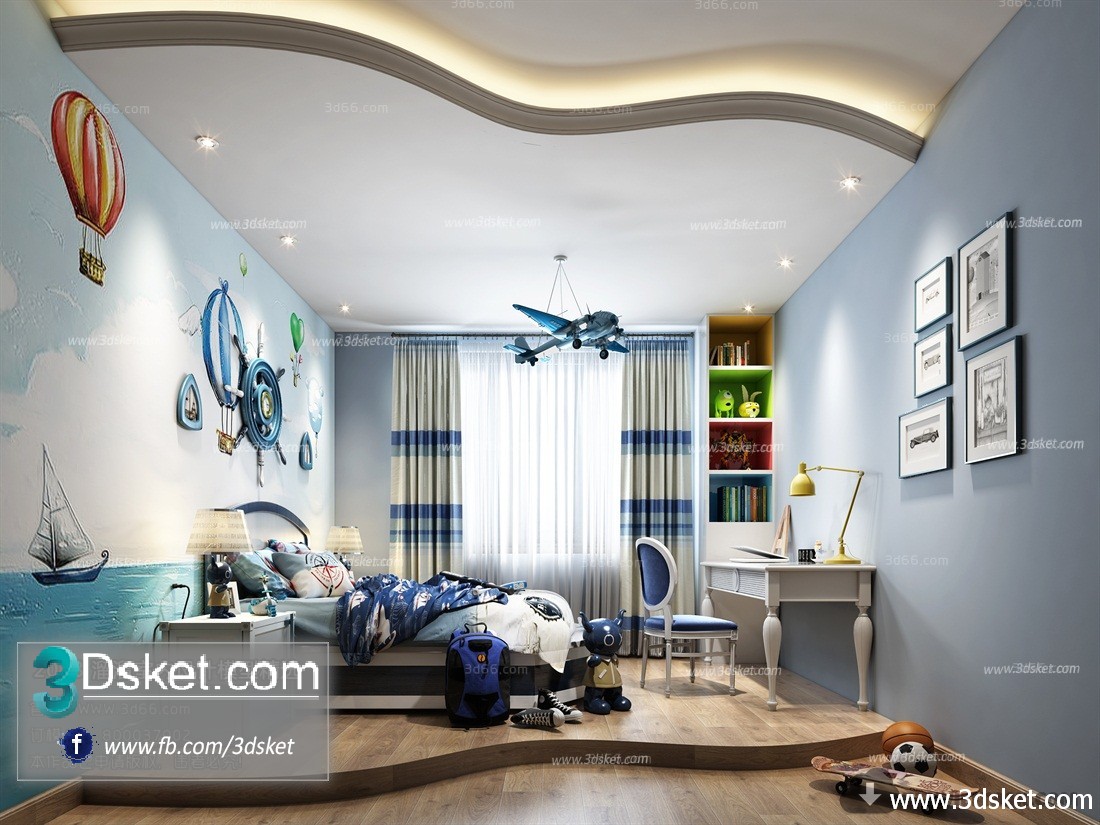 3D Interior Model BedRoom G001 Scene 3dsmax