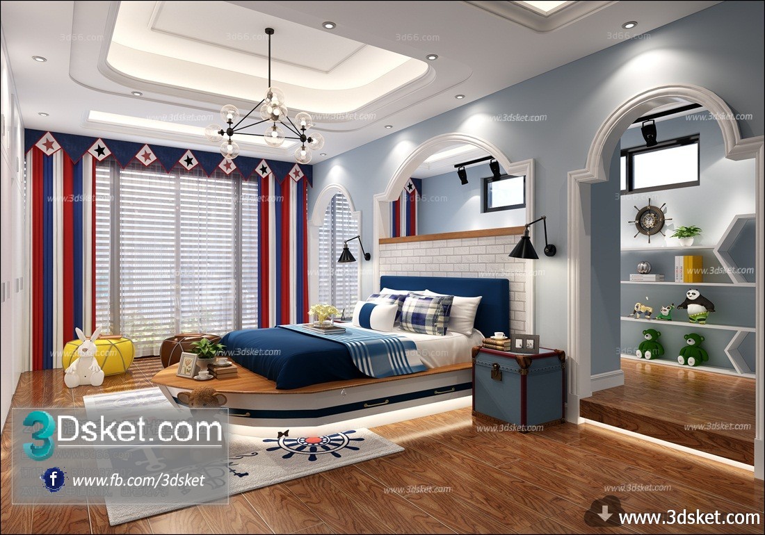 3D Interior Model BedRoom G002 Scene 3dsmax