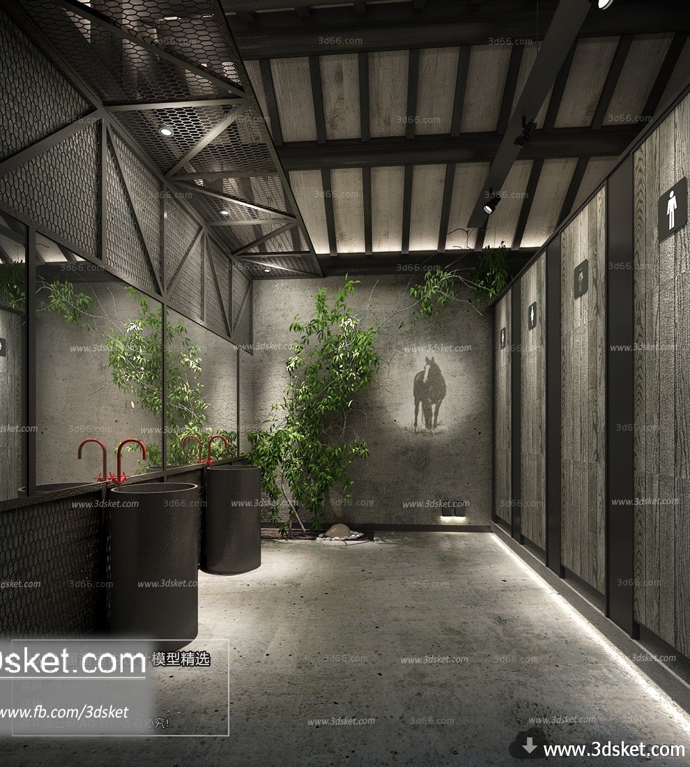 3D Interior Model BathRoom H001 Scene 3dsmax