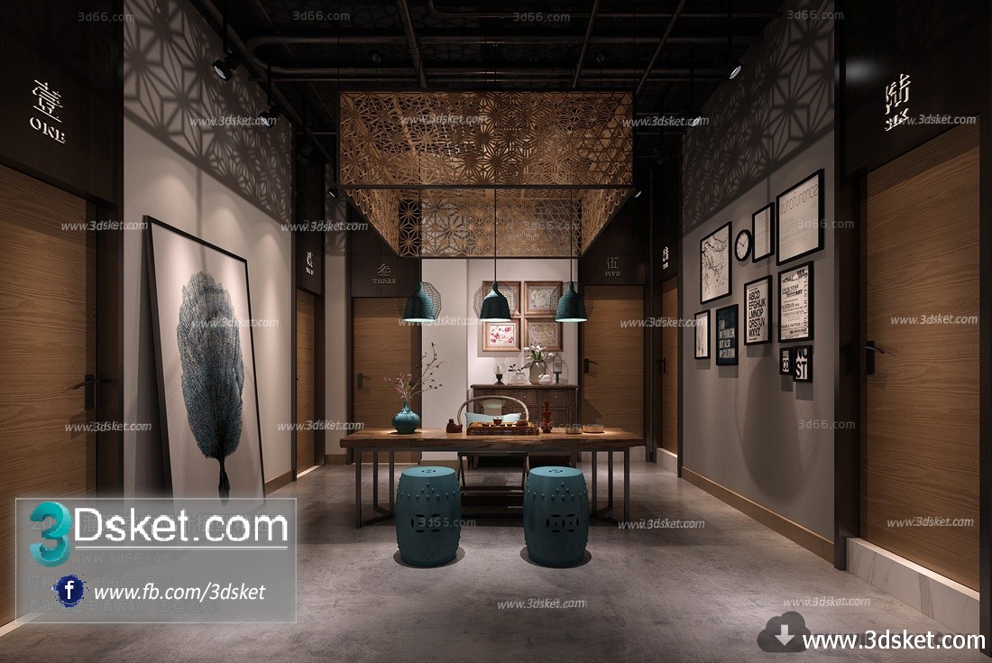 3D Interior Model Housing Space J001 Scene 3dsmax