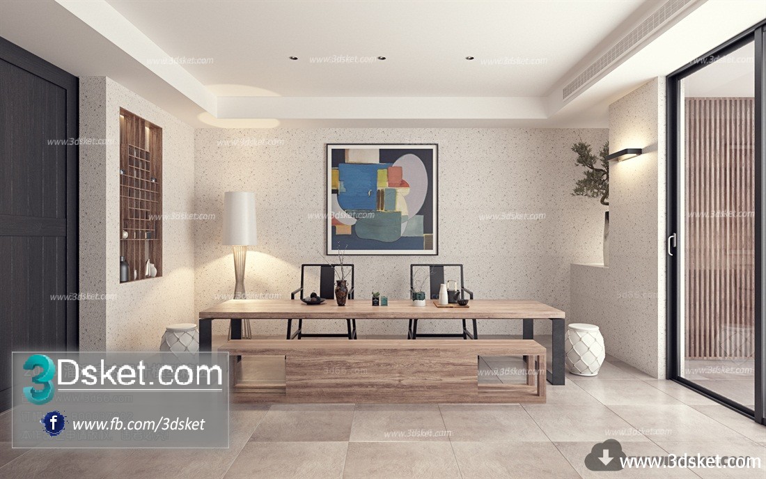 3D Interior Model Housing Space J002 Scene 3dsmax