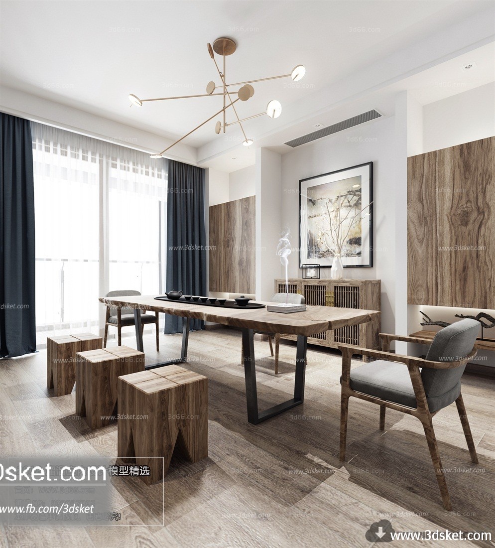 3D Interior Model Housing Space J003 Scene 3dsmax