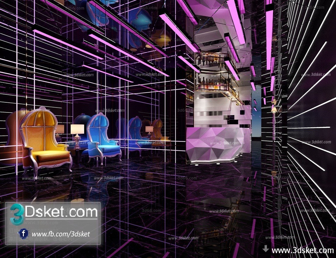 3D Interior Model Reception Space J003 Scene 3dsmax