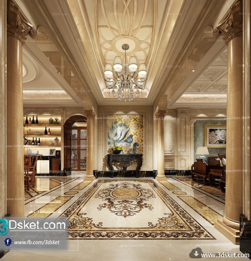 3D Interior Model Housing Space J004 Scene 3dsmax