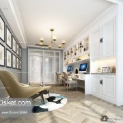 3D Interior Model Work Room J005 Scene 3dsmax