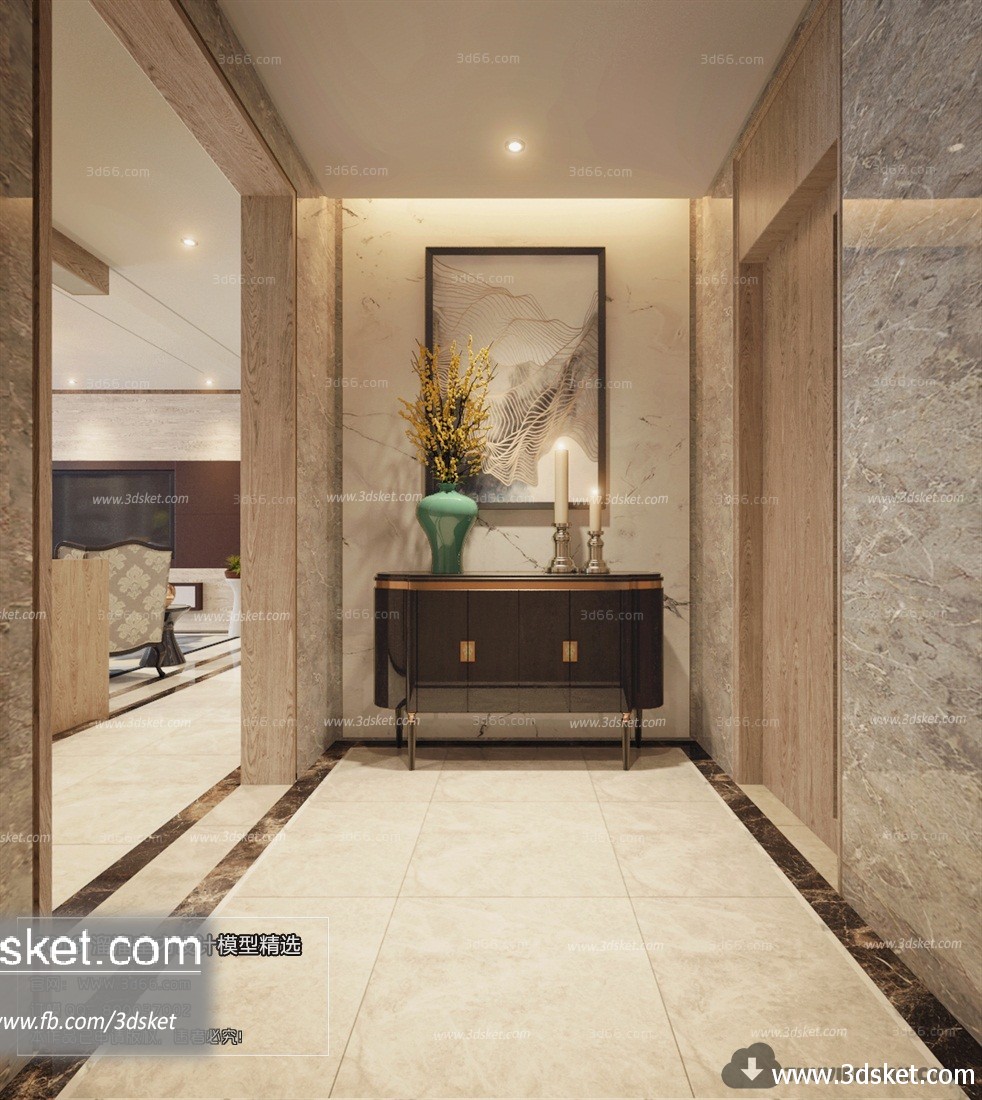 3D Interior Model Housing Space J005 Scene 3dsmax