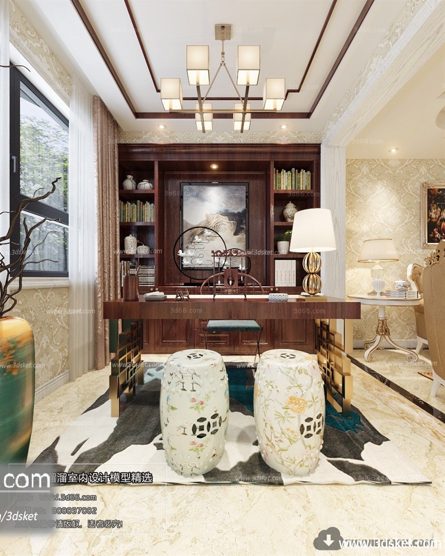 3D Interior Model Work Room J006 Scene 3dsmax