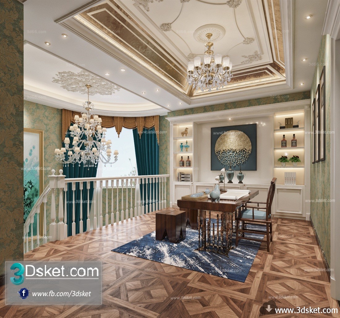 3D Interior Model Housing Space J007 Scene 3dsmax