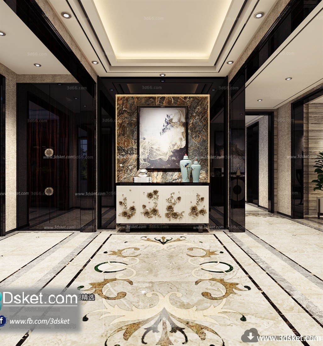 3D Interior Model Housing Space J008 Scene 3dsmax