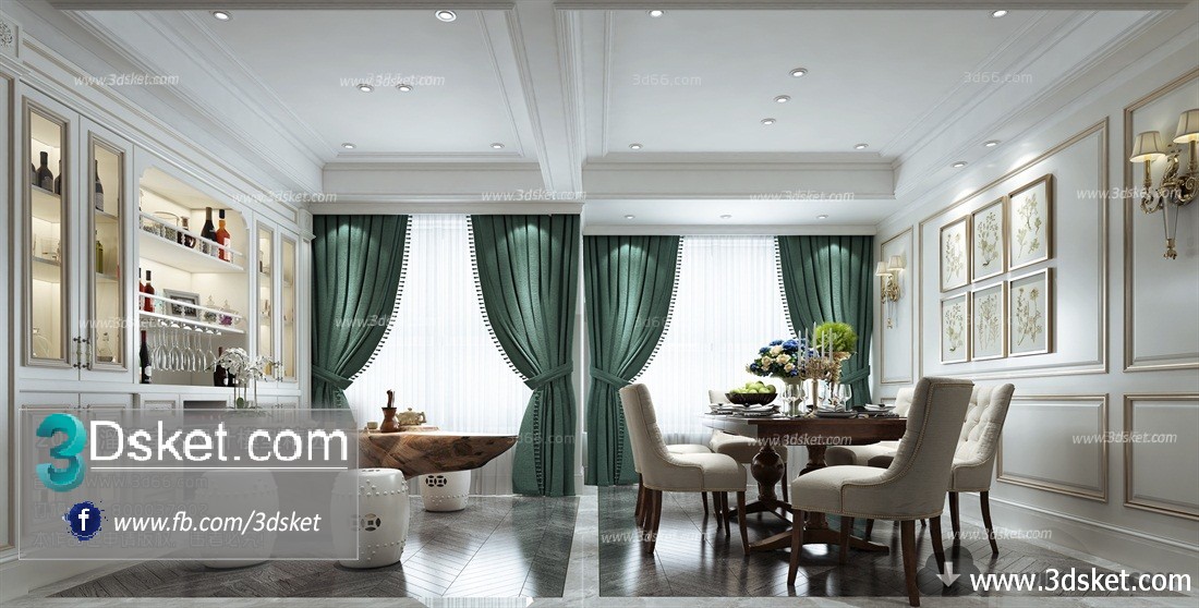 3D Interior Model Kitchen Room J010 Scene 3dsmax