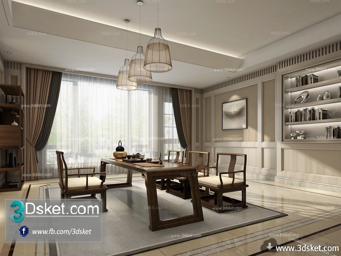 3D Interior Model Housing Space J010 Scene 3dsmax