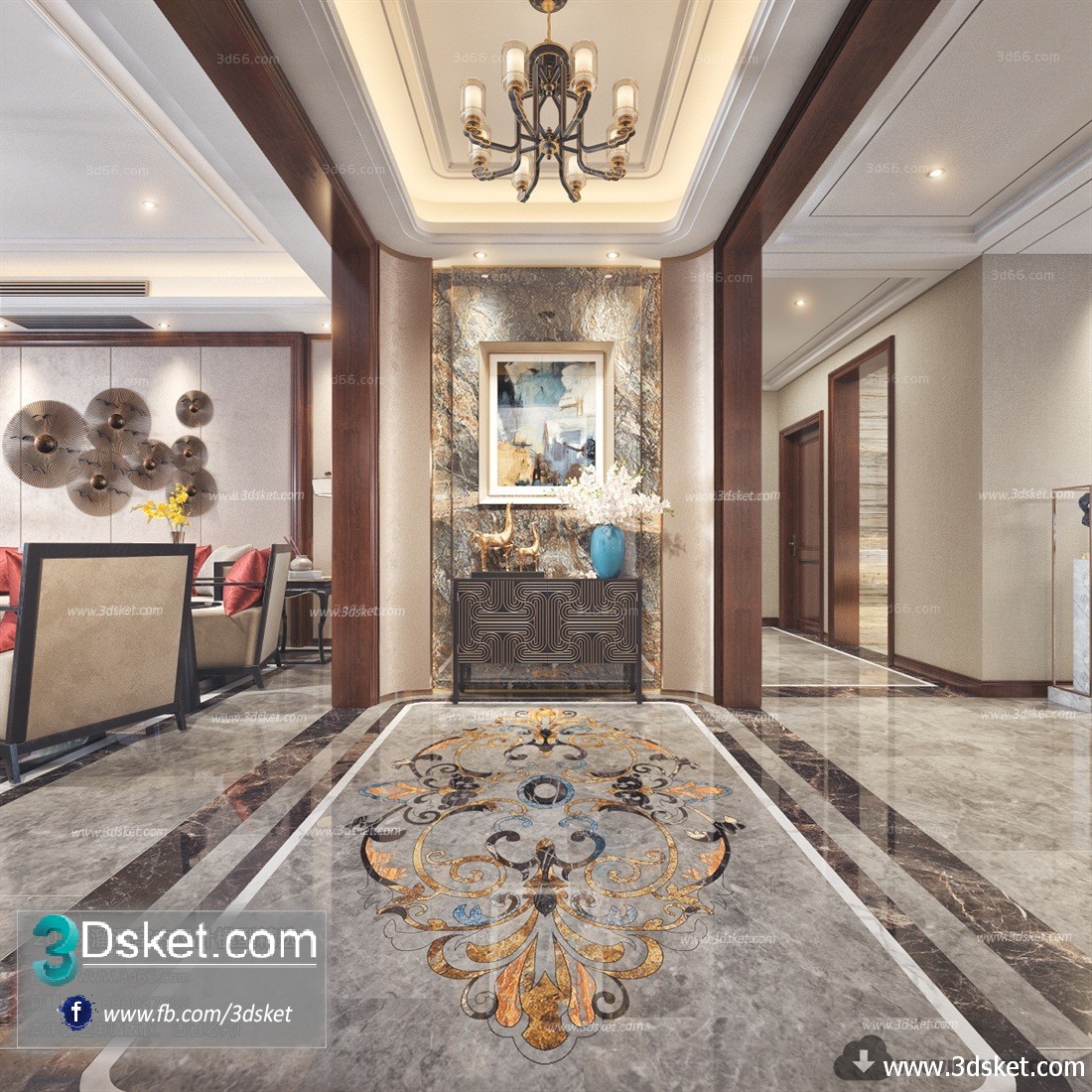 3D Interior Model Housing Space J011 Scene 3dsmax