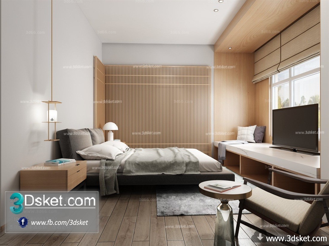 3D Interior Model BedRoom K002 Scene 3dsmax