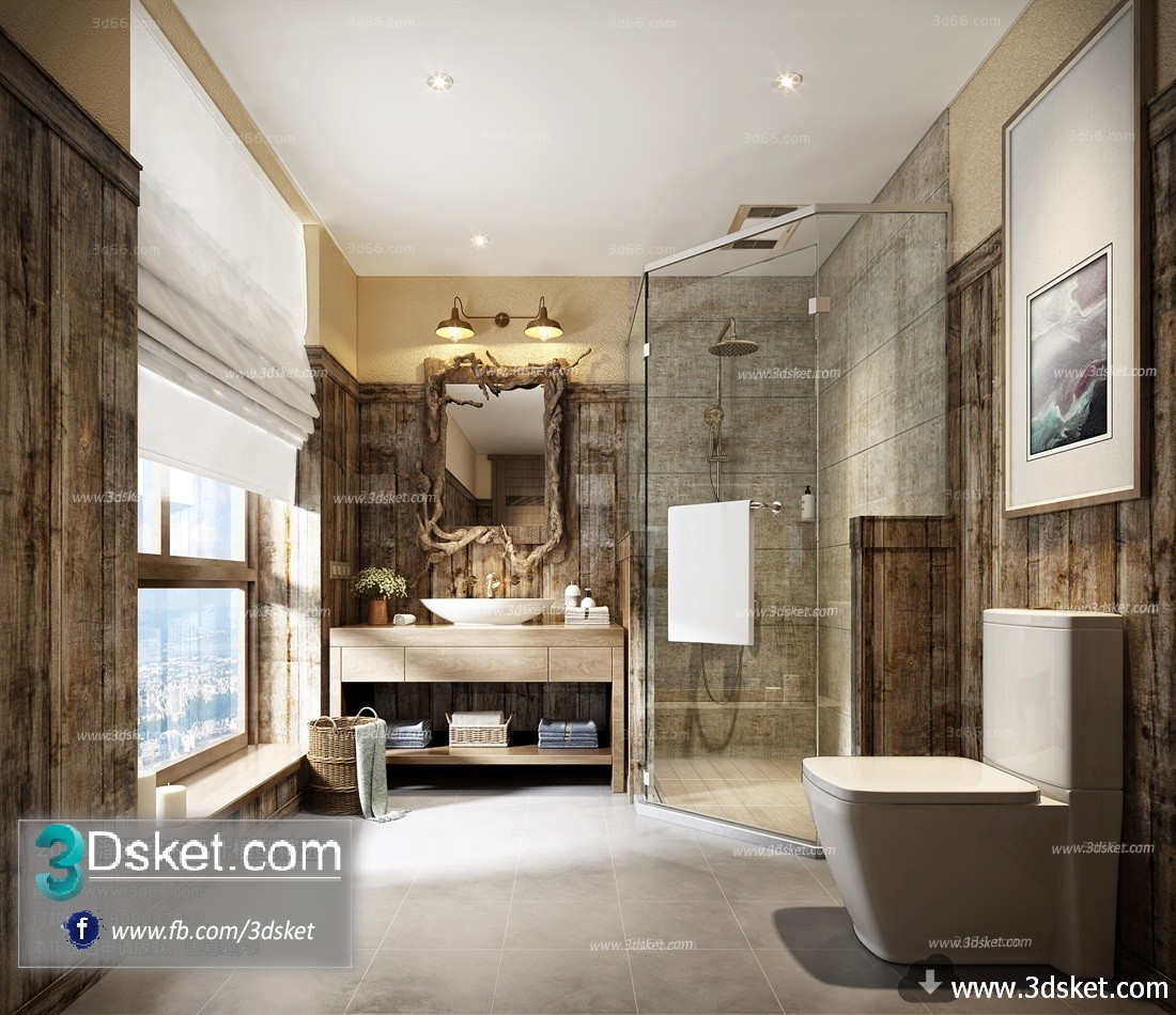 3D Interior Model BathRoom M002 Scene 3dsmax