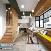 3D Interior Model Kitchen Room M005 Scene 3dsmax