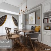 3D Interior Model Kitchen Room M008 Scene 3dsmax