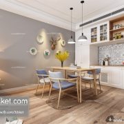 3D Interior Model Kitchen Room M012 Scene 3dsmax