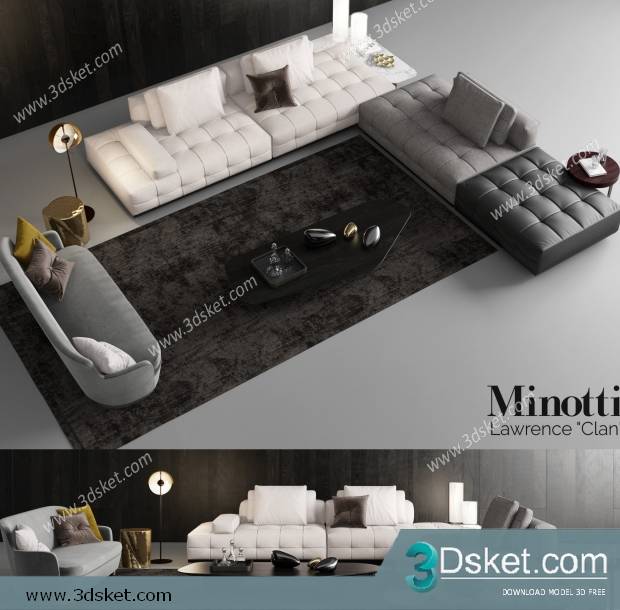 3D Model Sofa Free Download 0730