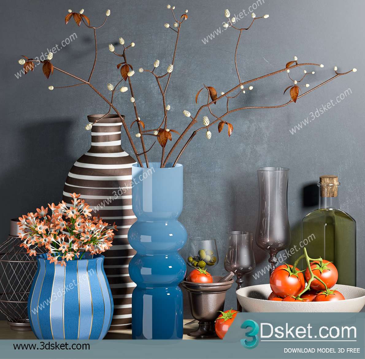 Free Download Decorative set 3D Model 0298