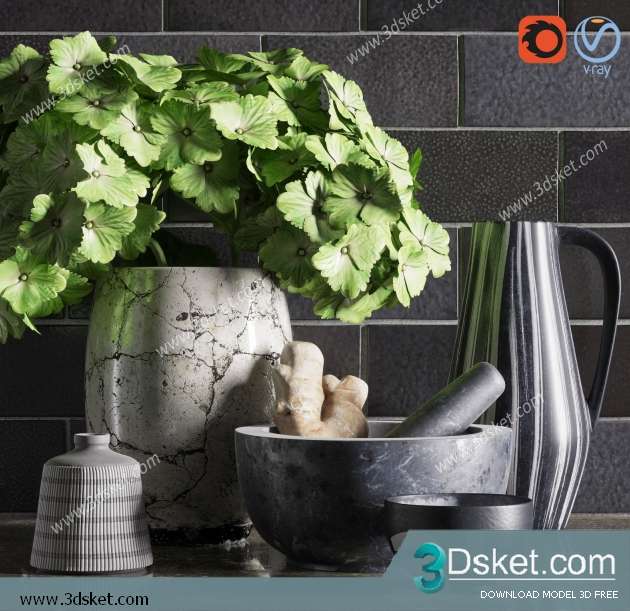 Free Download Decorative set 3D Model 0306