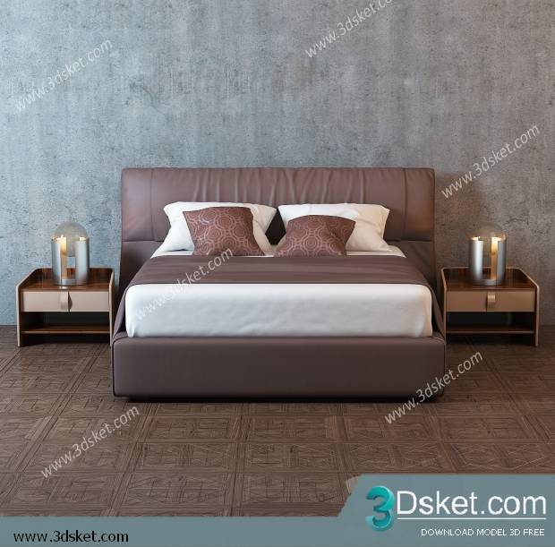 3D Model Bed Free Download Giường 287